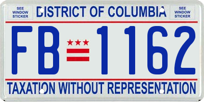 DC license plate FB1162