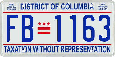 DC license plate FB1163