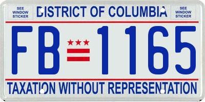 DC license plate FB1165