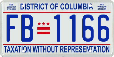 DC license plate FB1166