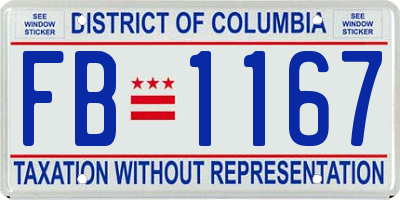 DC license plate FB1167