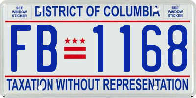 DC license plate FB1168