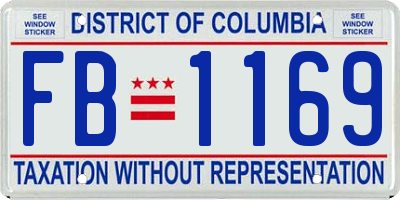 DC license plate FB1169