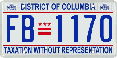 DC license plate FB1170