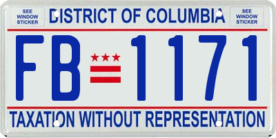 DC license plate FB1171