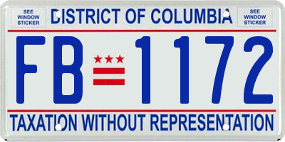 DC license plate FB1172