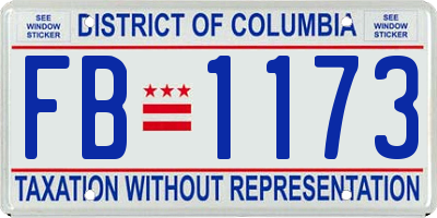 DC license plate FB1173