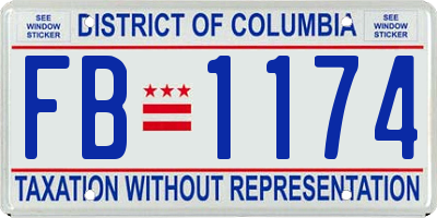 DC license plate FB1174