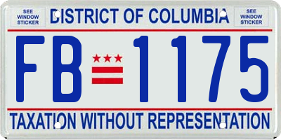 DC license plate FB1175