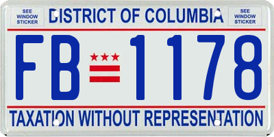 DC license plate FB1178