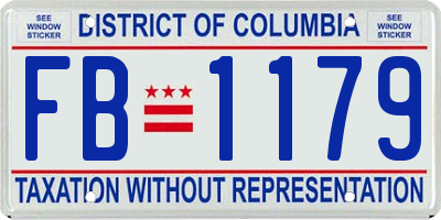 DC license plate FB1179