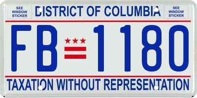 DC license plate FB1180