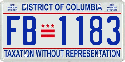 DC license plate FB1183