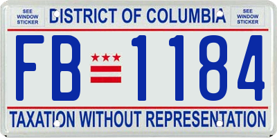 DC license plate FB1184