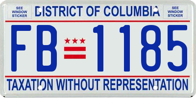 DC license plate FB1185