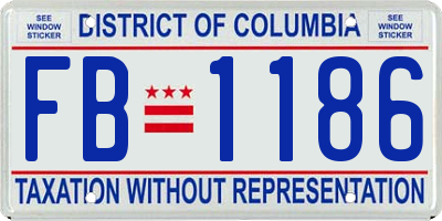 DC license plate FB1186