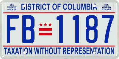 DC license plate FB1187