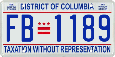 DC license plate FB1189