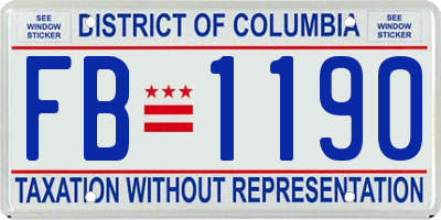 DC license plate FB1190