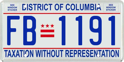 DC license plate FB1191