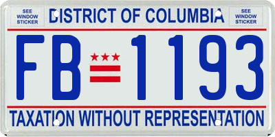 DC license plate FB1193