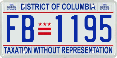 DC license plate FB1195