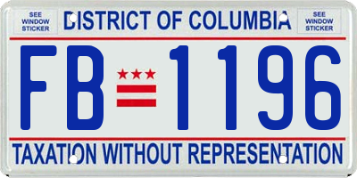 DC license plate FB1196