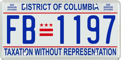 DC license plate FB1197