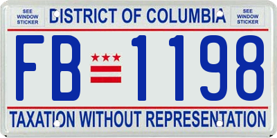 DC license plate FB1198