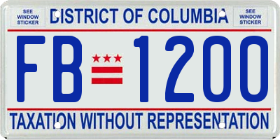 DC license plate FB1200