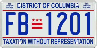 DC license plate FB1201