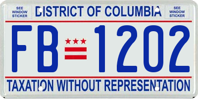 DC license plate FB1202