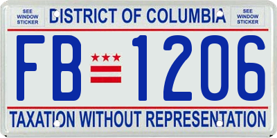 DC license plate FB1206