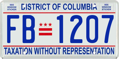 DC license plate FB1207