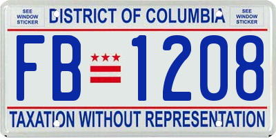 DC license plate FB1208