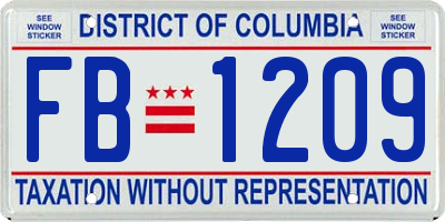 DC license plate FB1209