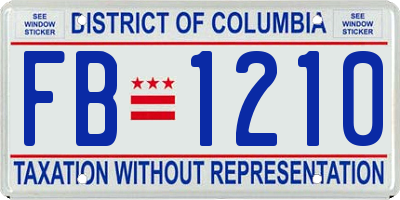 DC license plate FB1210