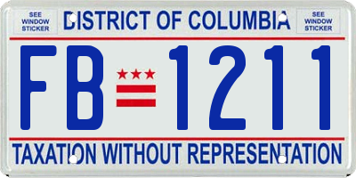 DC license plate FB1211