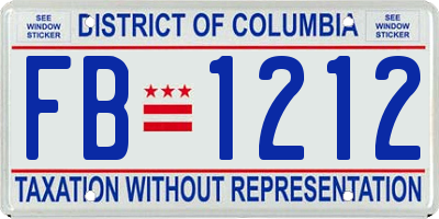 DC license plate FB1212