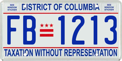 DC license plate FB1213