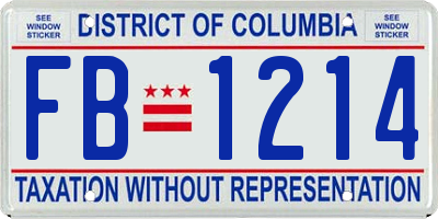 DC license plate FB1214