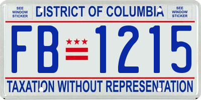 DC license plate FB1215