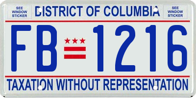 DC license plate FB1216