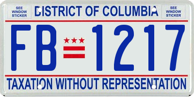 DC license plate FB1217