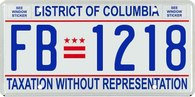 DC license plate FB1218