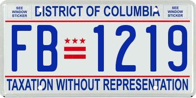 DC license plate FB1219