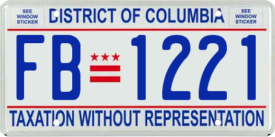 DC license plate FB1221