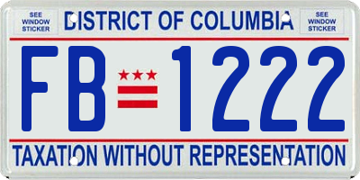 DC license plate FB1222