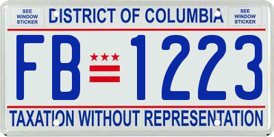 DC license plate FB1223