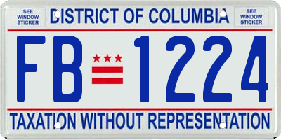 DC license plate FB1224